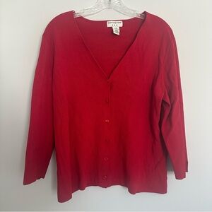 Covington Red Button Down Sweater Top